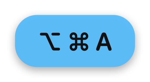 ⌥ ⌘ A blau