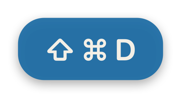 ⇧ ⌘ D dunkelblau